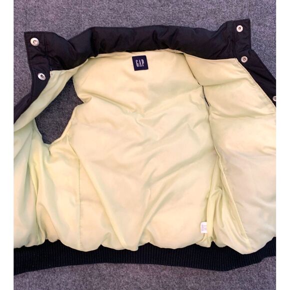Gap Down Puffer Vest Womens S High Neck Banded Waist Snap Pockets - Picture 5 of 8